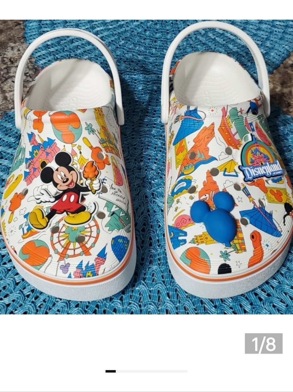 CROCS Fun Mickey Mouse Disneyland Design. Unisex Sz 9W Or 7M